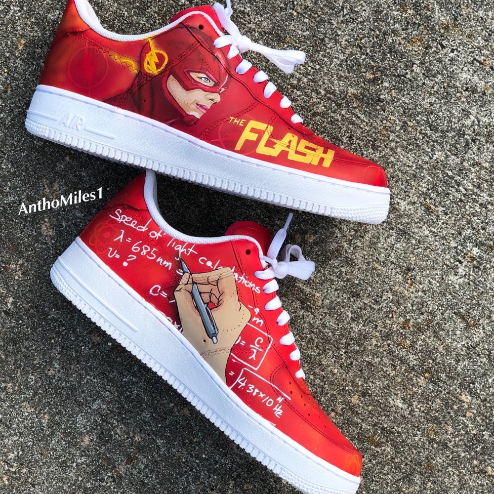🔥🔥🔥 Custom “The Flash” Nike Air Force Ones